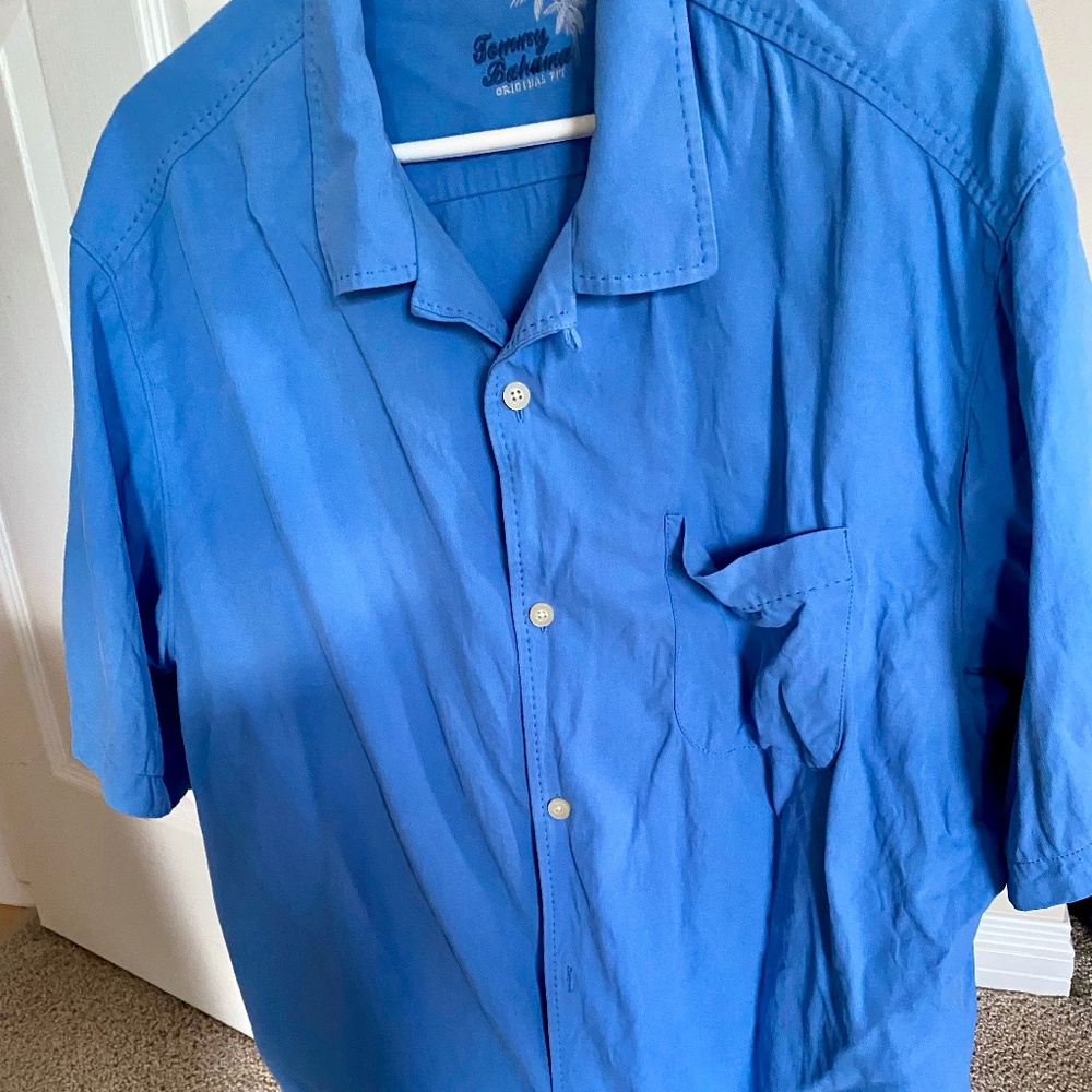 Tommy Bahama 100% Silk Mens Collared T-shirt - XL